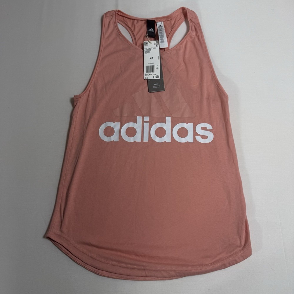 Adidas Women's Essentials Linear Loose Tank Top In A Pink Color Size XS. NEW