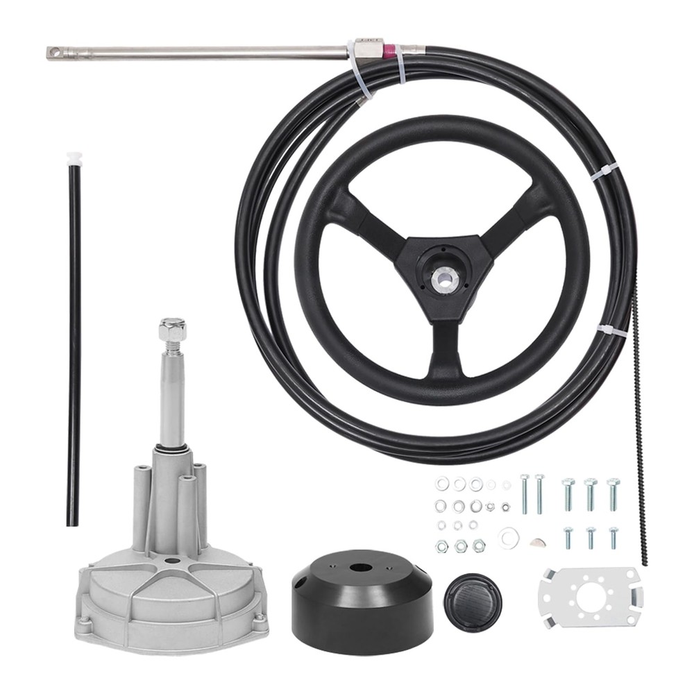 16FT Outboard Rotary Steering System Kit with 12.5in Control Cable