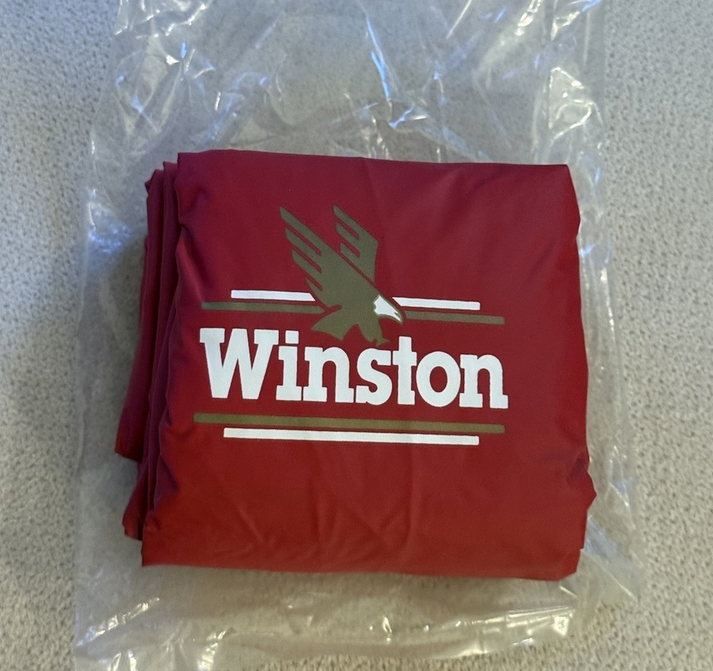 Vintage Winston Cigarettes Rain Poncho Adult Red Nascar Racing Hooded Jacket