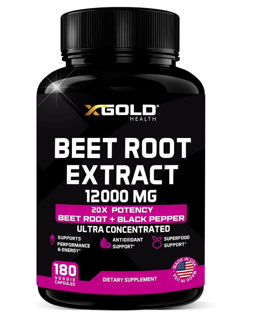 12000mg Beet Root Extract Capsules 20X Concentrated Beetroot Supplement