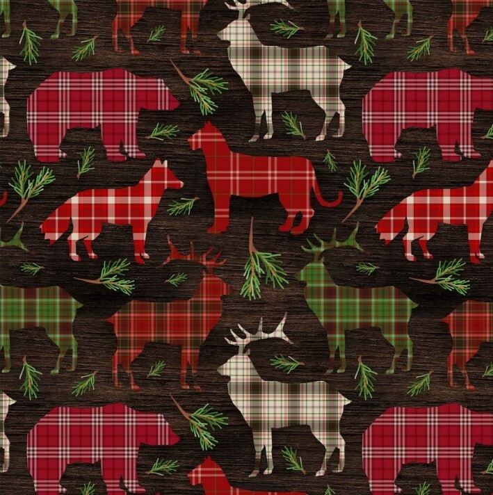 Timber Creatures Seasonal Fabric 1/2 Yard Precut 100% Cotton by David Textiles  