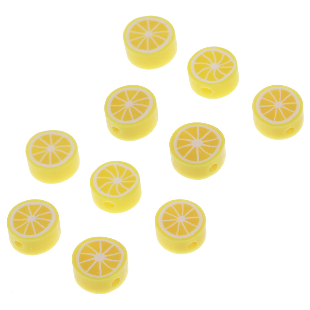 200 Pcs Small Lemon Charms Clay Beads Kit Sliced clay Fruit Child
