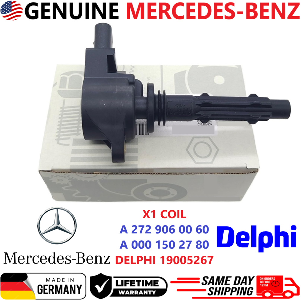 NEW OEM GENUINE x1 Ignition Coil For 2005-2014 Mercedes-Benz V6 V8, A0001502780