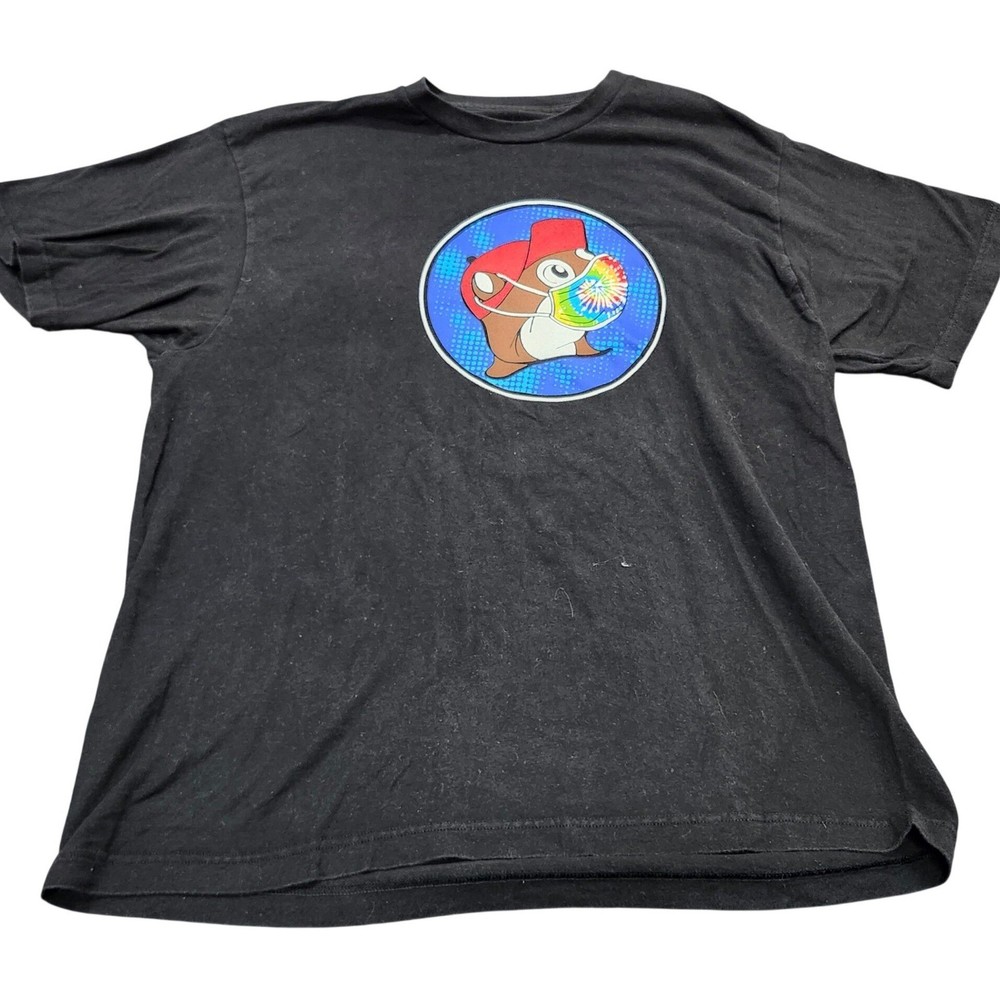 Buc-ees Mens Say It Dont Spray It Mask Graphic T-Shirt Black Large L Cotton