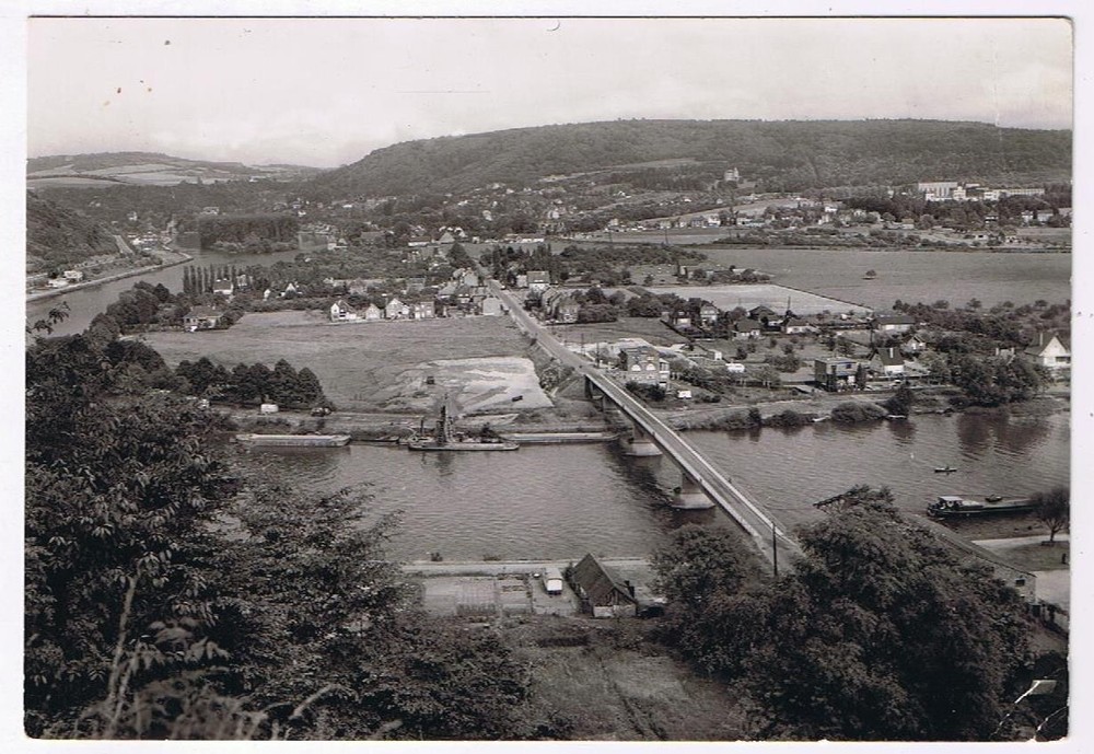 Belgium Postcard Godinne RPPC Aerial View