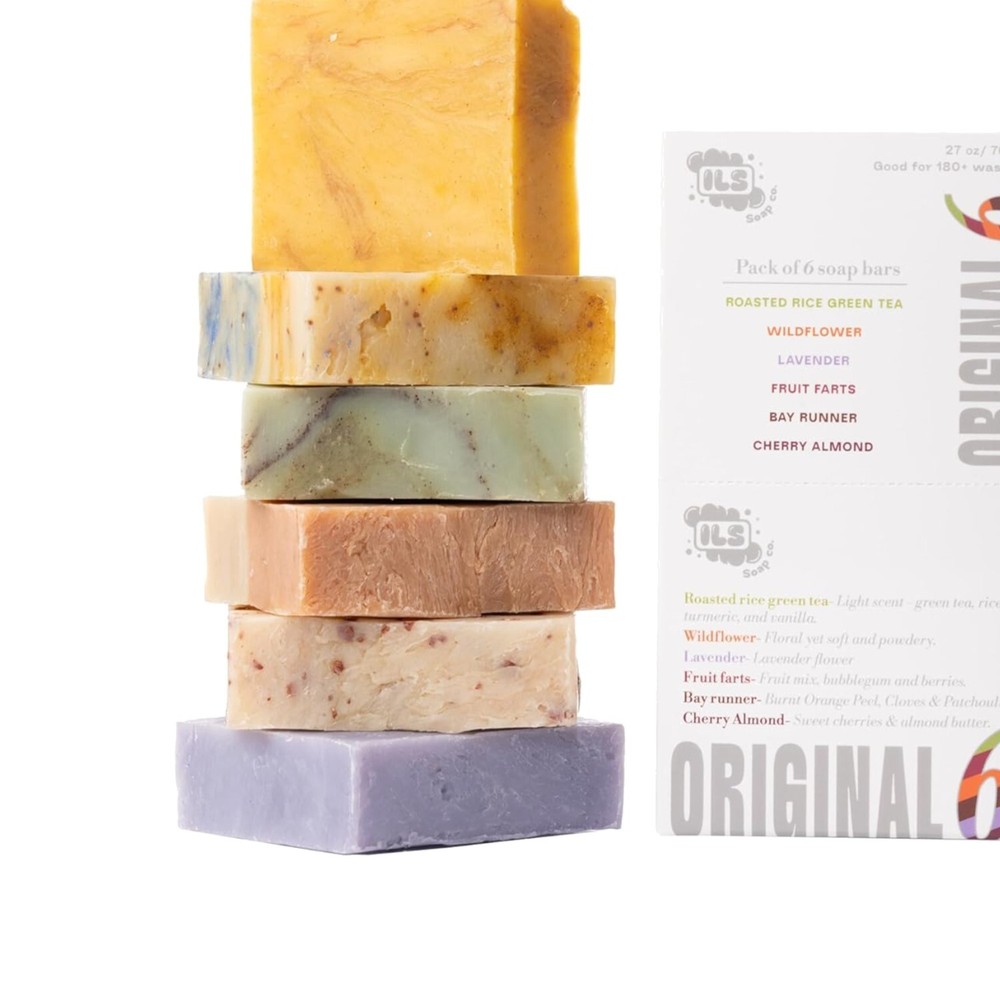 Eco-Friendly Handmade 6-Pack Soap Set in Assorted Scents