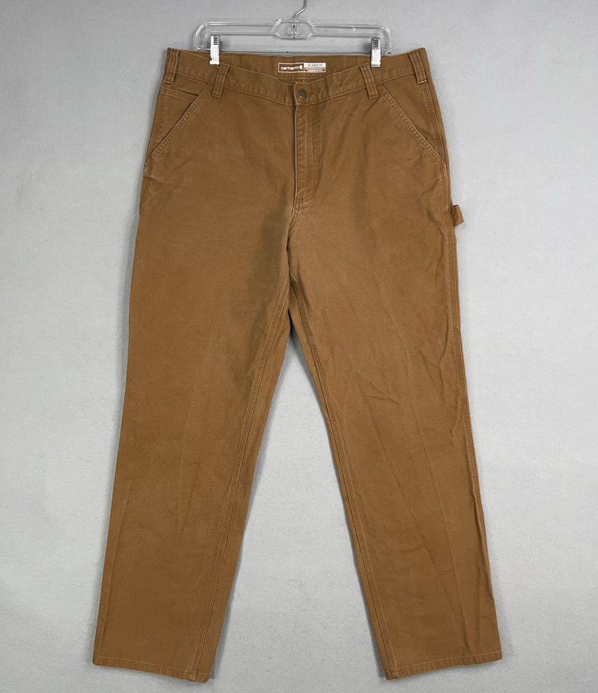 Carhartt Pants 38x34 Brown Utility Work Relaxed Fit Rugged Flex Duck Carpenter