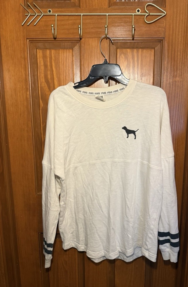 Victorias Secret PINK Jersey Long Sleeve Top Oversized Size Small
