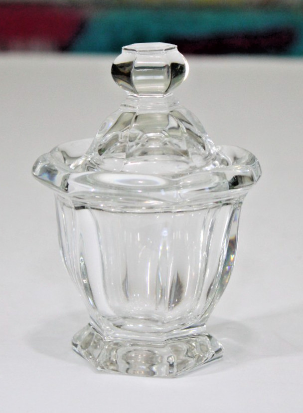 Signed Baccarat Crystal Harcourt Missouri Condiment Jar w/Lid