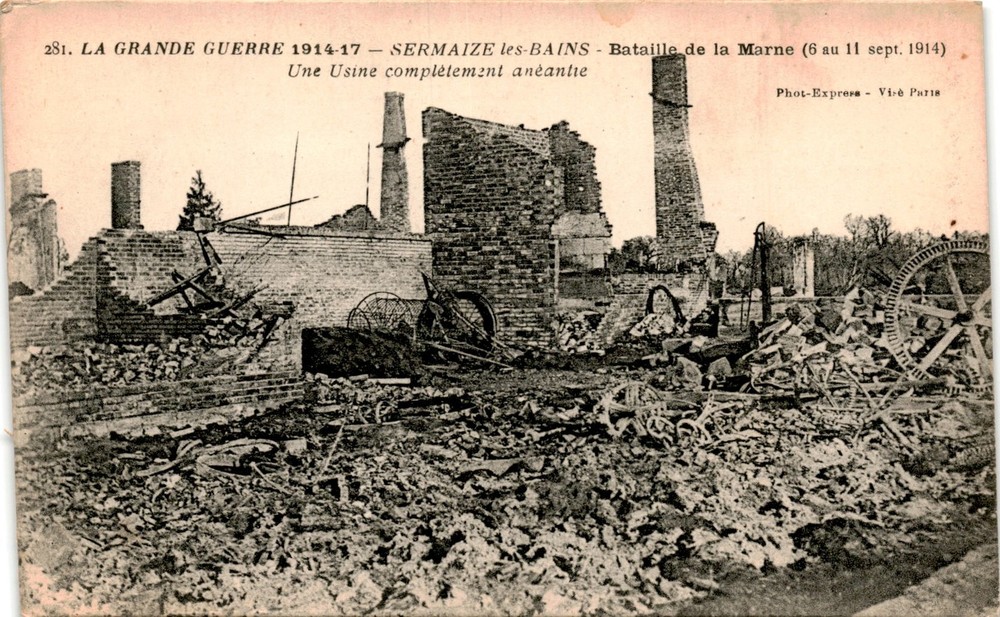 SERMAIZE-les-BAINS, Bataille de la Marne, Usine, Phot Postcard