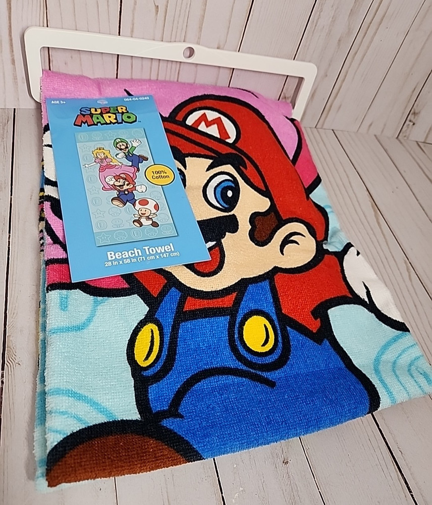 Super Mario Beach Towel Kids 3+  100% Cotton lot  28
