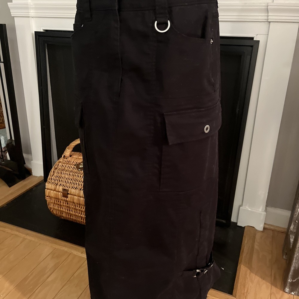 3.1 Philip Lim Black Cotton Cargo Skirt 10 Excellent Condition with Pockets