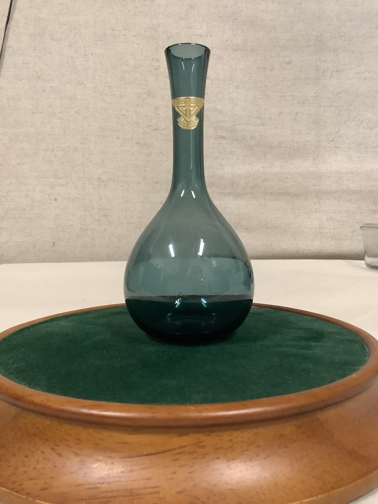 Vintage MCM Gullaskruf Arthur Percy Blue 5.75” Inch ART Glass Vase Sweden