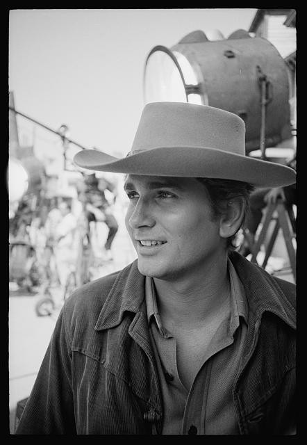 Photo:Bonanza TV Show 1964 Michael Landon Cowboy Portrait