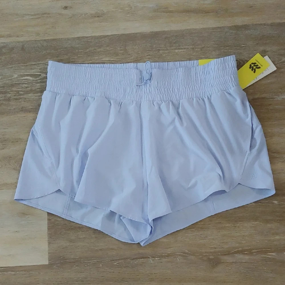 NWT All In Motion Women's Active Light High Rise Woven Shorts Blue Size XL