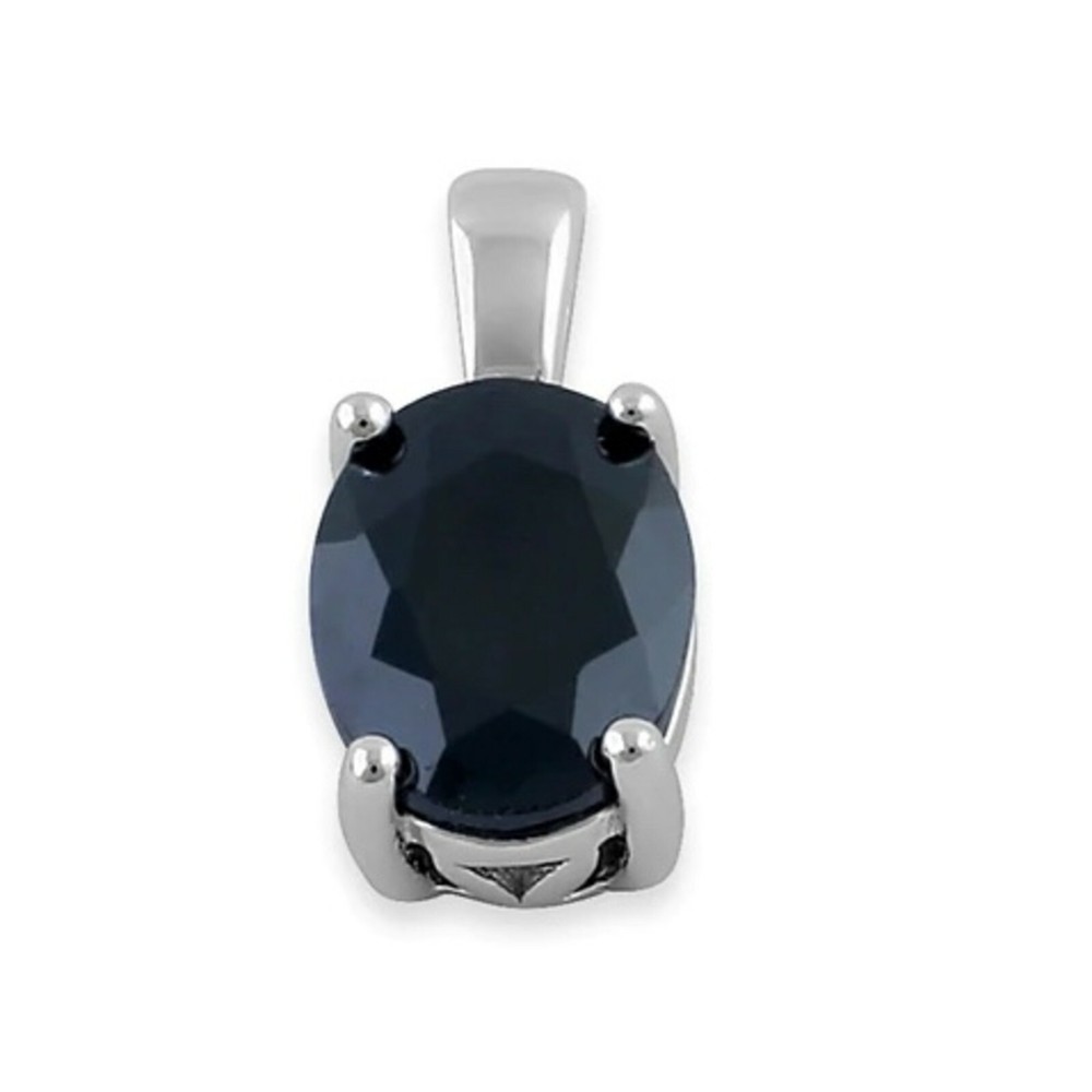Oval Shape Onyx Filigree Pendant Necklace set in Solid Sterling Silver