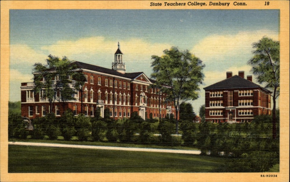 Danbury Connecticut State Teachers College ~ 1930s linen postcard