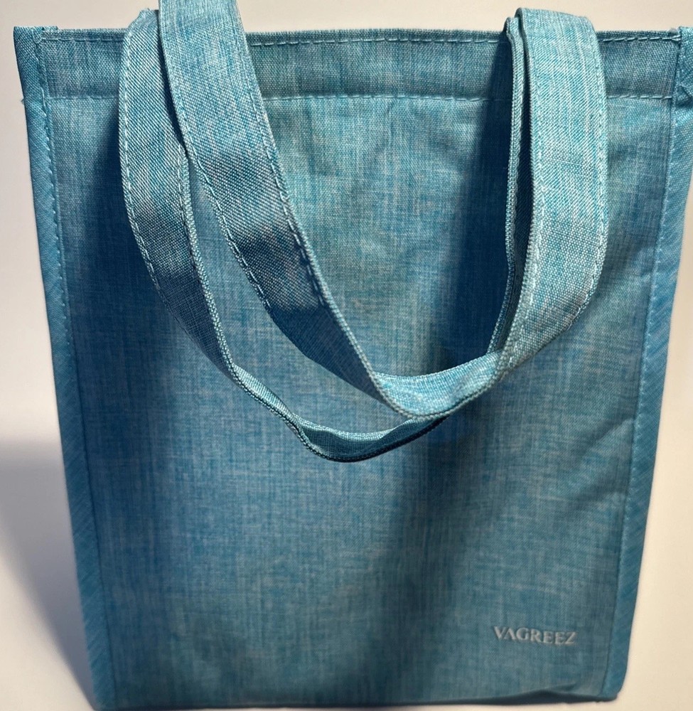 Vangreez Insulated Lunch Bag with Teal Pocket Hook & Loop Dual Handles  
