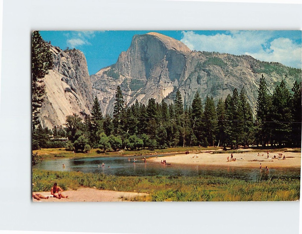 Postcard Half Dome and Merced River Yosemite National Park California USA