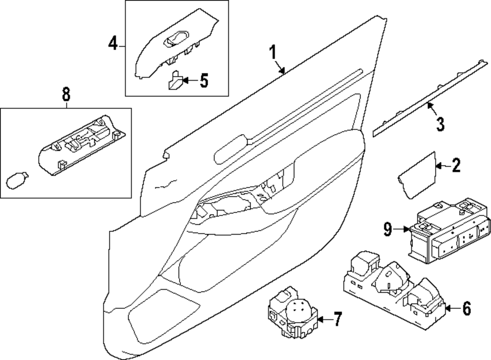 Genuine Nissan Door Trim Panel 80900-6CA3C