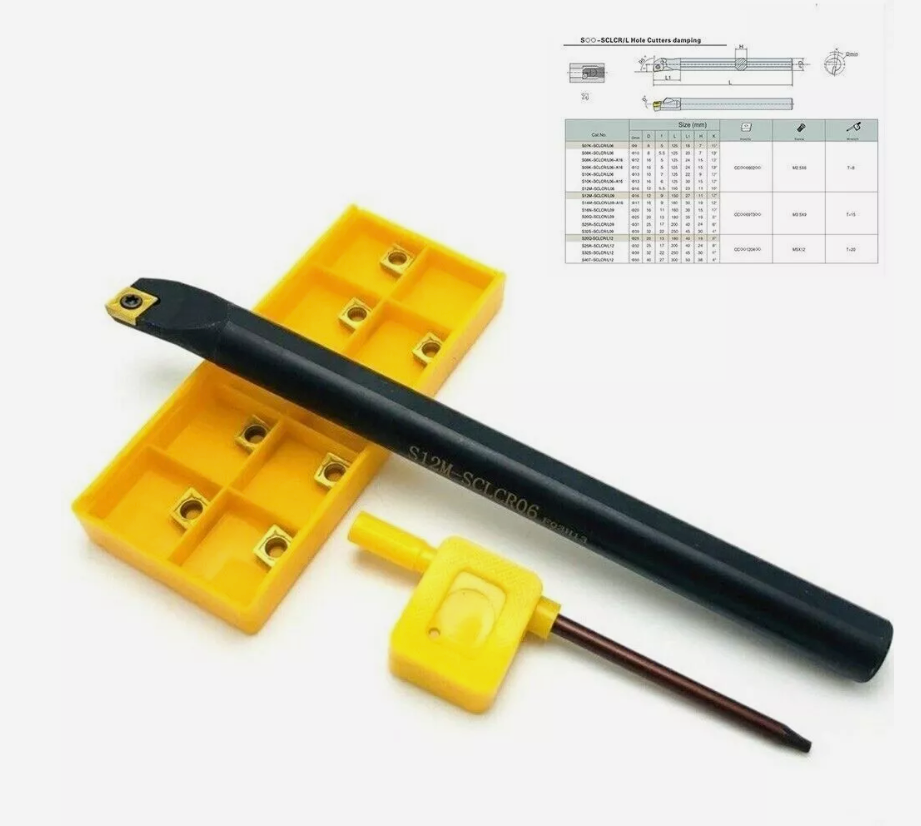 12mm S12M-SCLCR06 Lathe Boring Bar with CCMT0602 Carbide Tool for Internal Turning