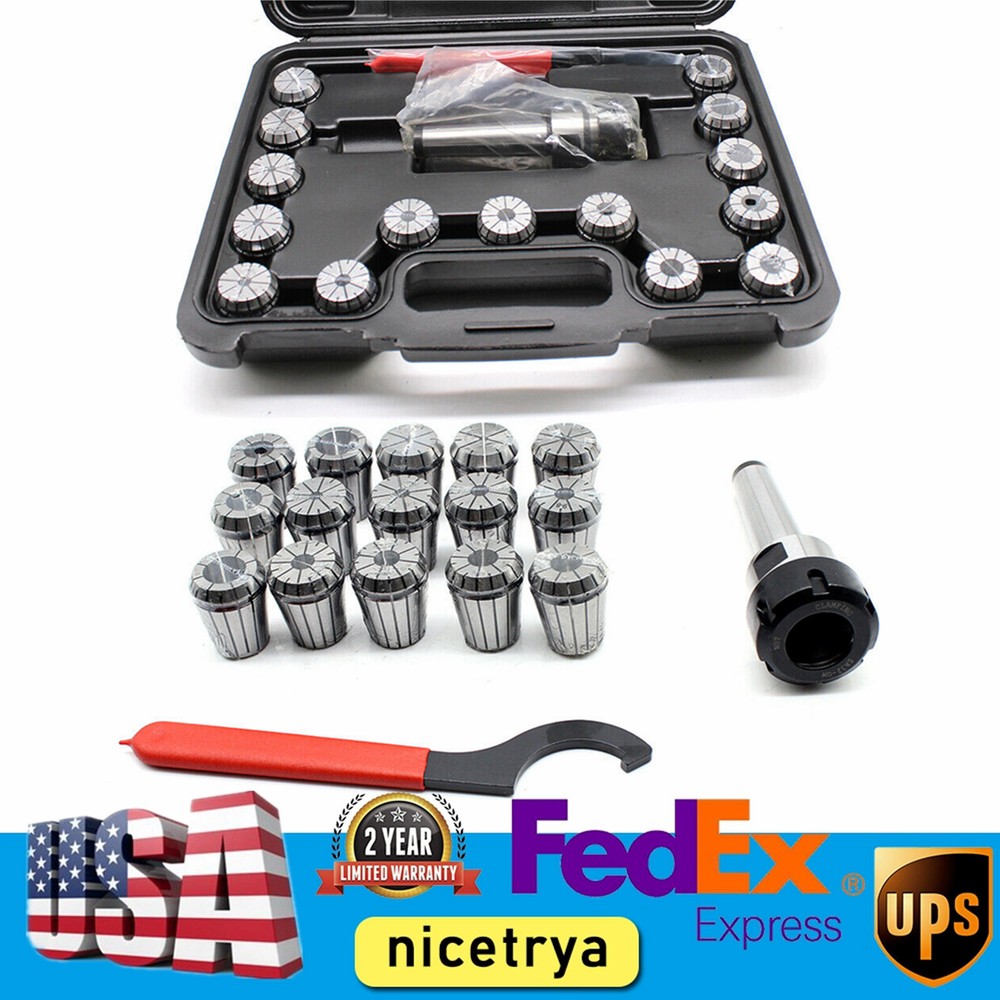 17 PCS MT3 ER32 M12 Collet Chuck Morse Taper Holder W/ Spanner For CNC Milling