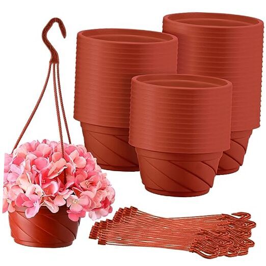 50 Pcs Plastic Hanging Planter Round Hanging Pot for Plants Plastic Coffee