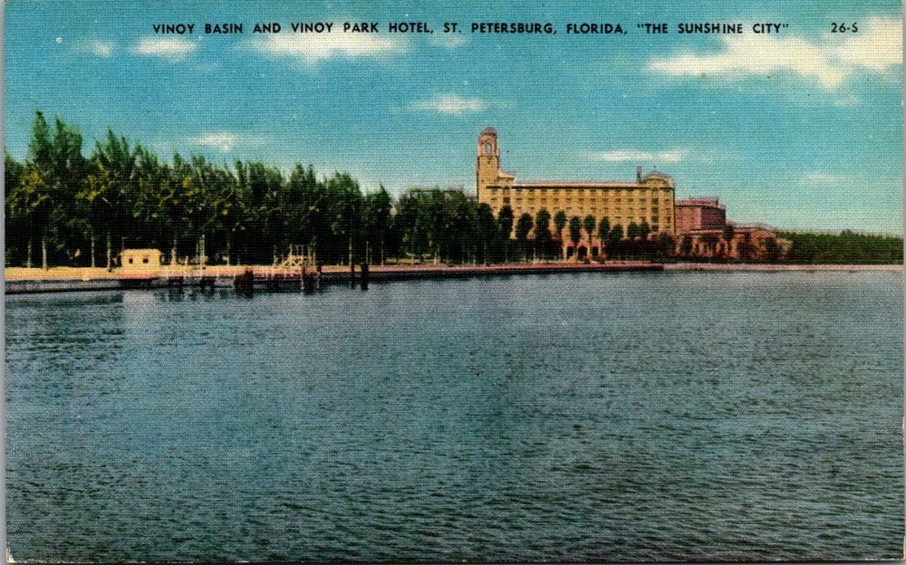 Vintage Vinoy Park Hotel St. Petersburg FL Linen Postcard 