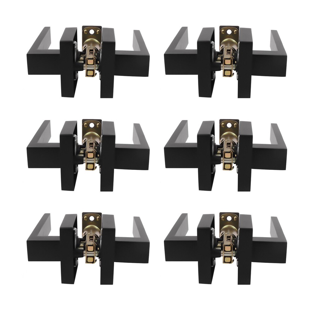 Square Door Handle Lever Locks Passage Privacy Entry for Closet or French Doors