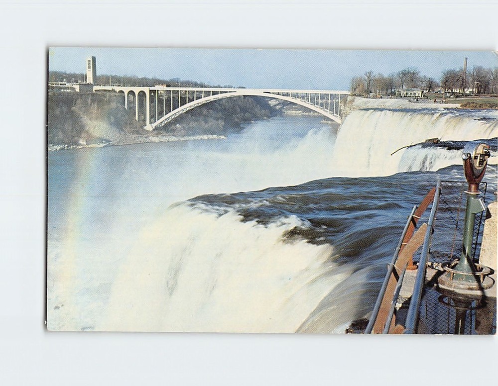 Postcard Rainbow Bridge and American Falls Niagara Falls North America
