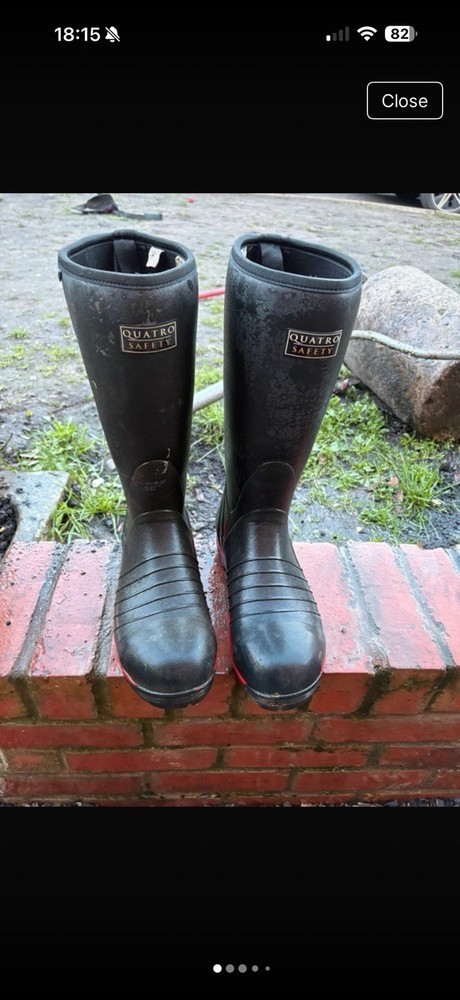 Skellerup Quatro Super Safety S5 Uninsulated Wellington Boots Size 8 Used Once