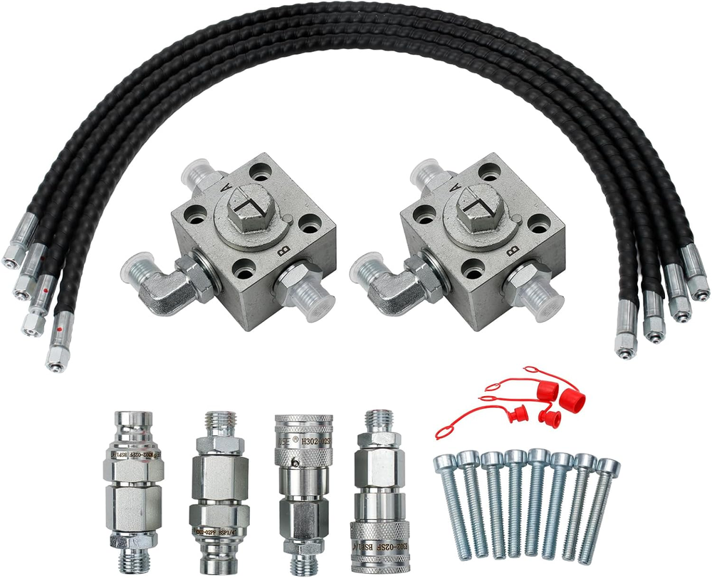 2 Three Way Diverter Valves for 1-2 ton Chinese Mini Excavator w/ Quick Connects