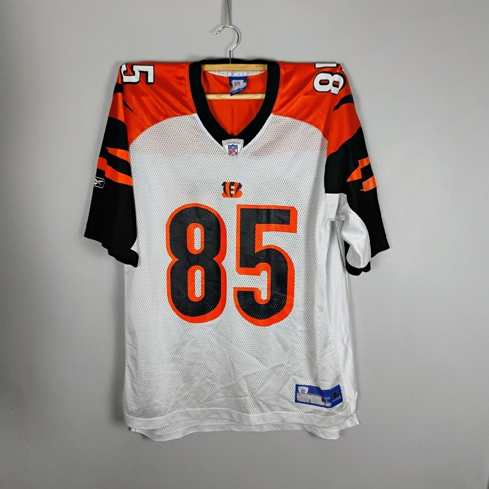 Chad Johnson #85 Cincinnati Bengals NFL Reebok White On Field Jersey Men's XL