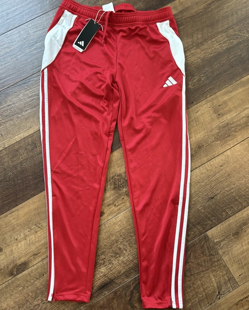 Adidas Men’s Tiro 24 Training Red White Stripe AEROREADY Soccer Training Pants M
