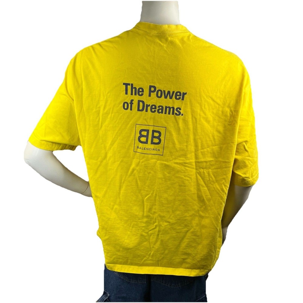 Balenciaga The Power Of Dreams T-Shirt Adult Unisex Oversized Sz Small Yellow