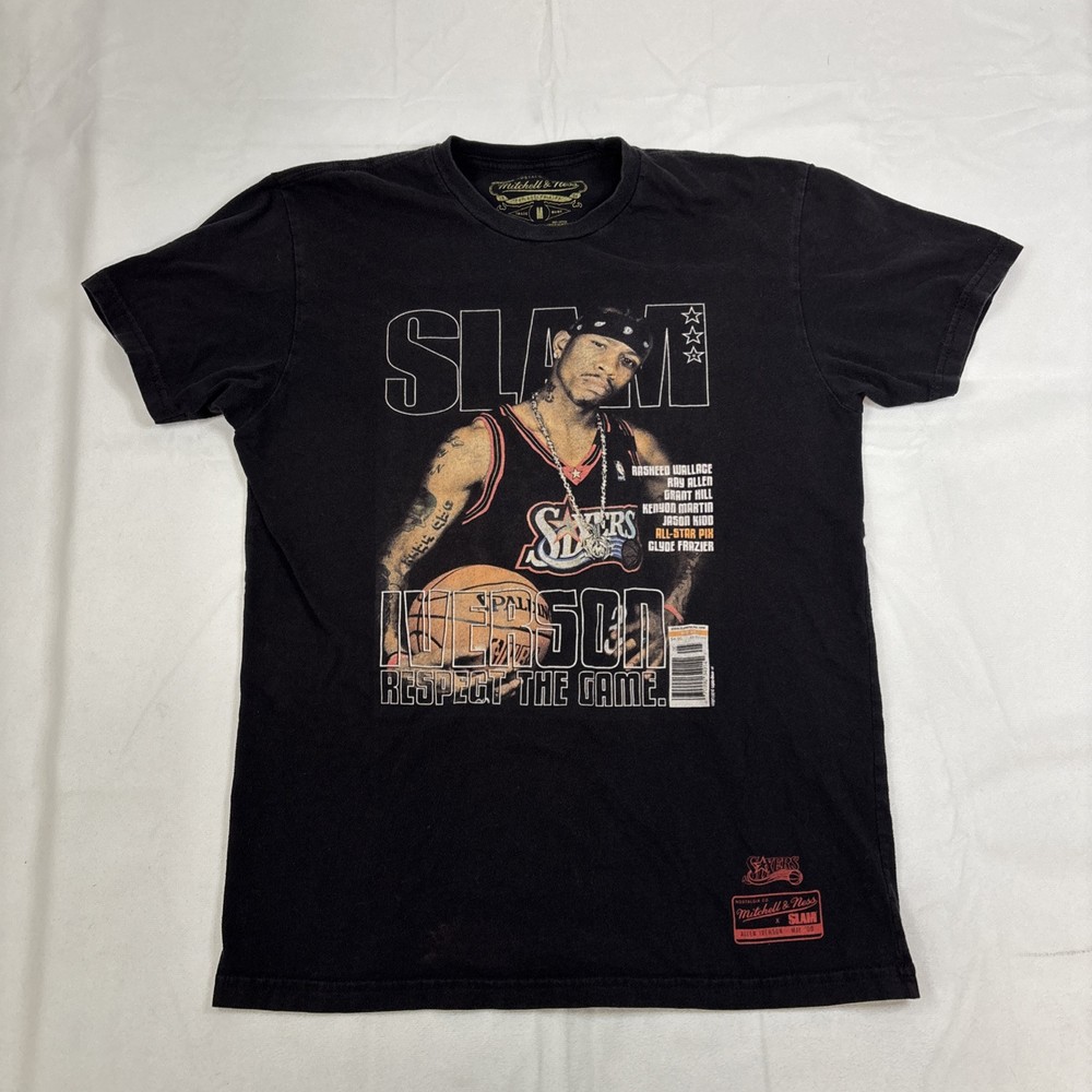 Allen Iverson Slam Magazine Mitchell & Ness Sixers T-Shirt Size M Medium
