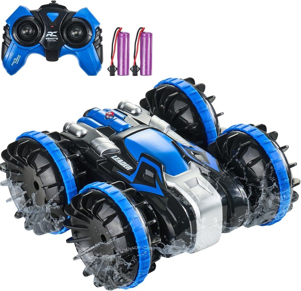 Amphibious Remote Control Car, 4WD Waterproof 2.4Ghz RC Car Boat for Kids, 360°.