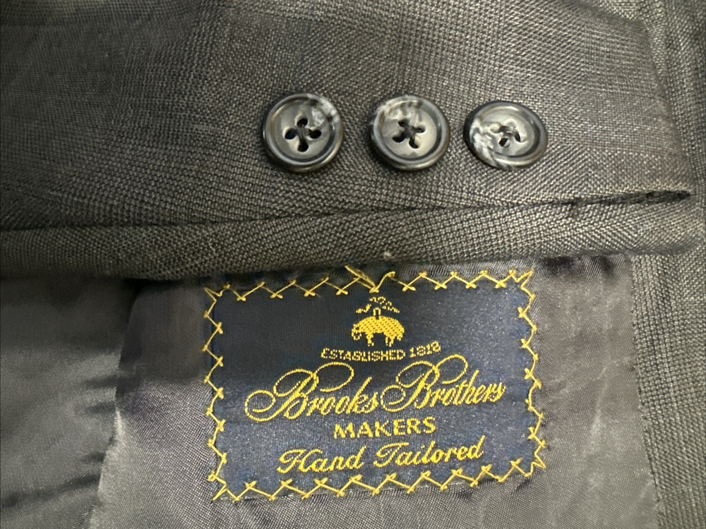 Brooks Brothers Makers Hand Tailored Sport Coat Jacket Blazer 43R Gray  Plaid