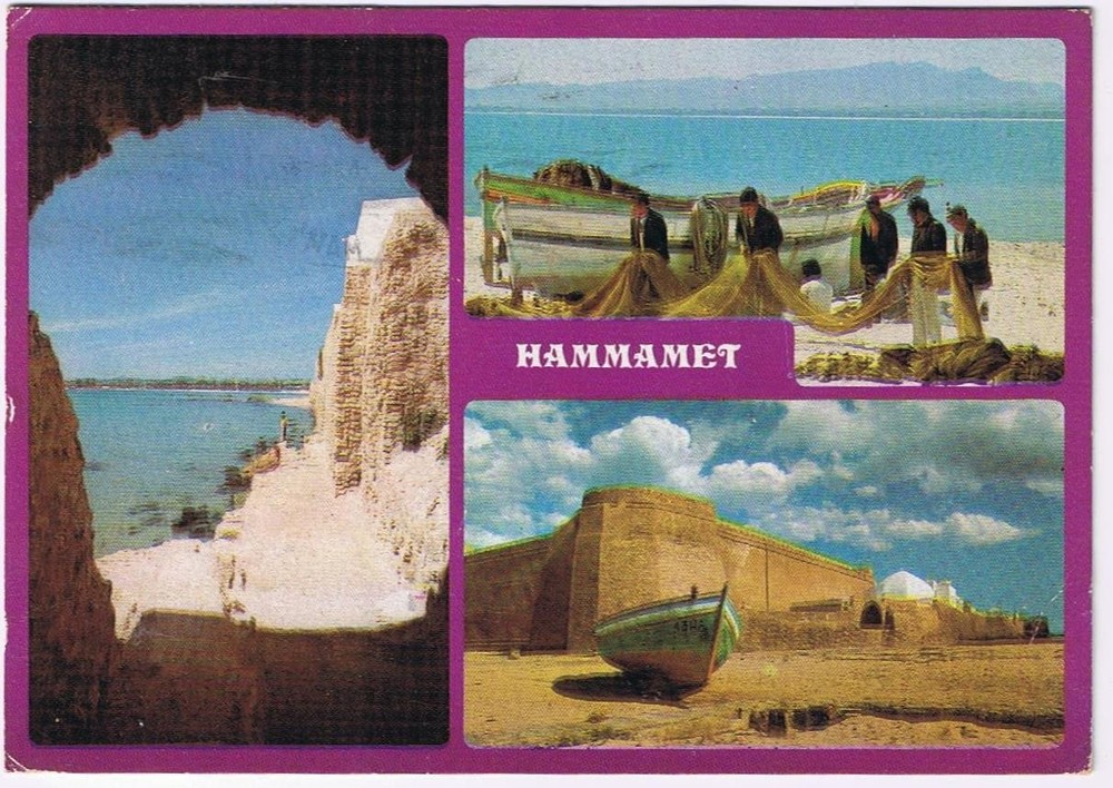 Tunisia Africa Postcard Hammamet Multi View Fishermen