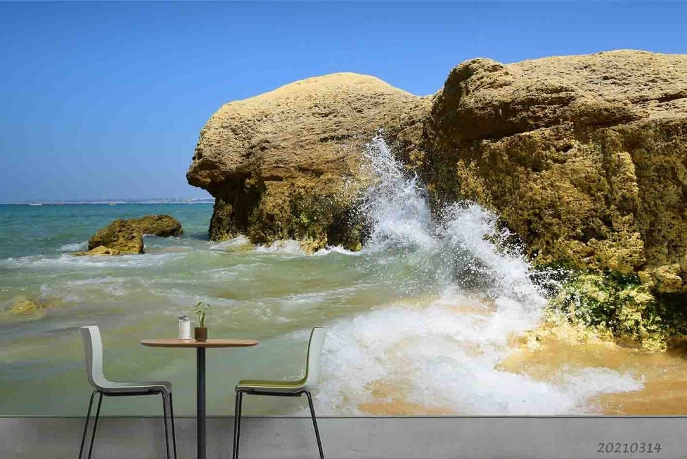 3D Sea Rocks Landscape Wall Murals Wallpaper Murals Wall Sticker