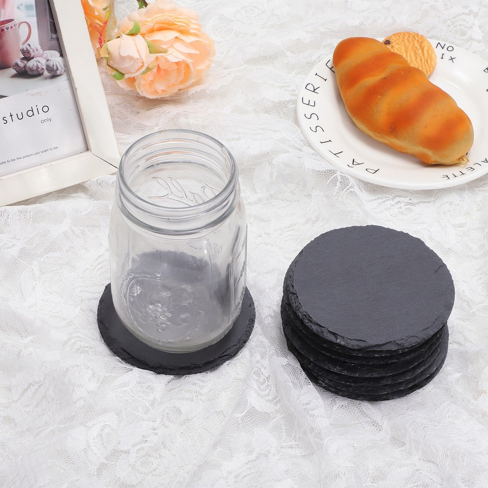 8/12Pcs Durable Square Stone Coasters for Elegant Home Decor