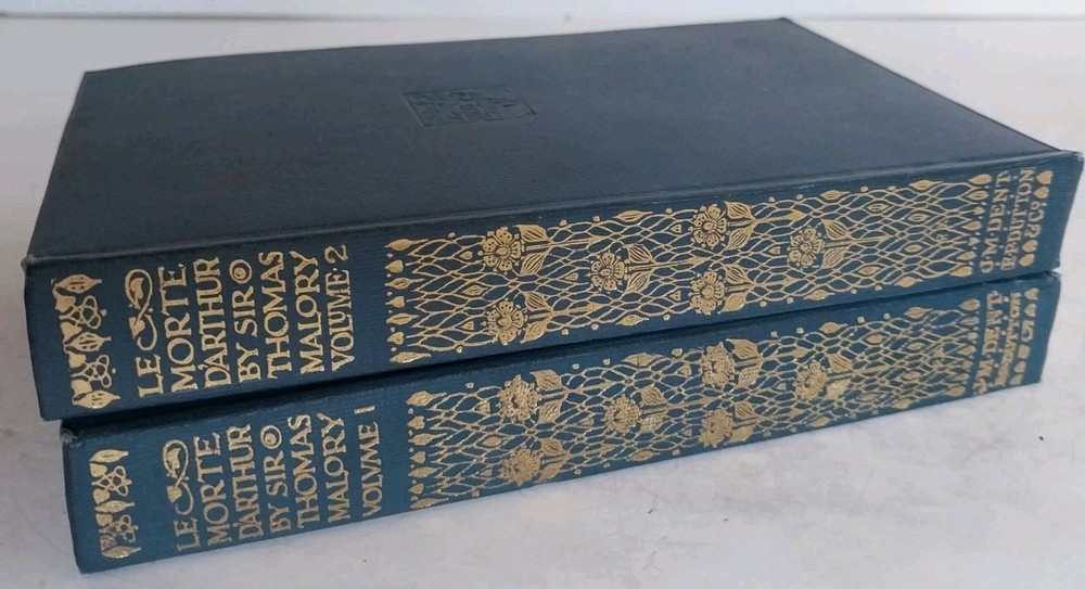Le Morte Darthur 2 Volume Set by Sir Thomas Malory 1910 J. M. Dent Hardcover