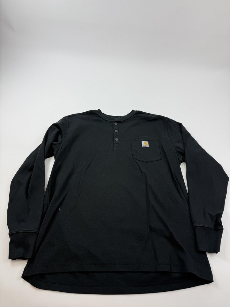 Carhartt Shirt Mens XL Gray Relaxed Fit Long Sleeve Henley Tagless Workwear