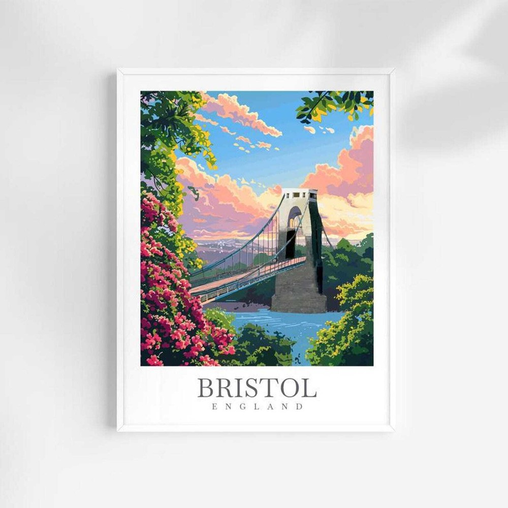 Bristol City Travel Print Wall Art England Wall Hanging Home Dcor Bristol Gift
