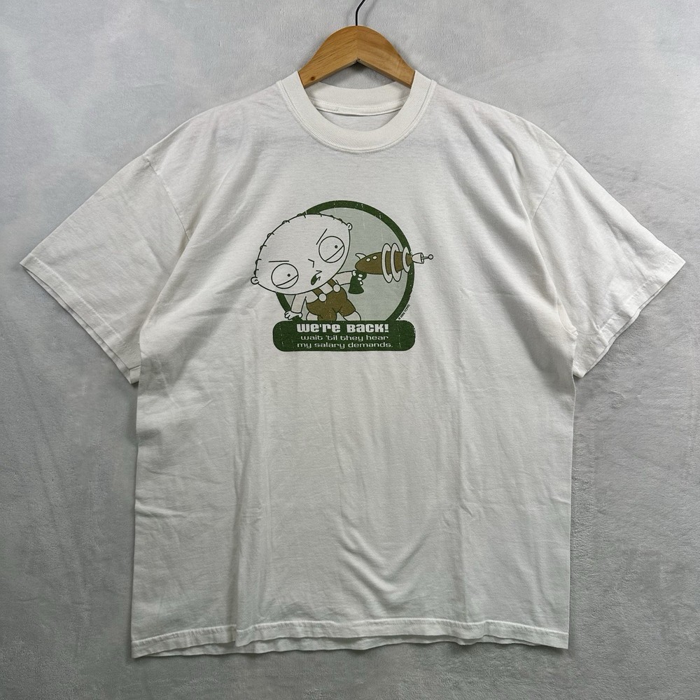 Vintage Family Guy Shirt Stewie Griffin We're Back Salary Demands Green Tee XL