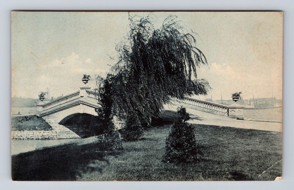 Detroit MI-Michigan, Belle Isle Bridge, Antique Vintage c1909 Souvenir Postcard