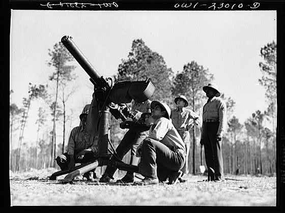 Camp Lejeune New River North Carolina 1940s Negro Marines Mortar Training