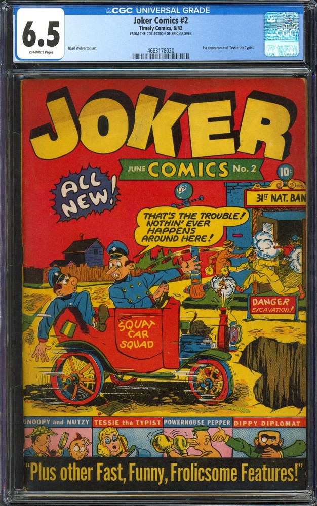 Joker Comics #2 CGC 6.5 | Timely 1942 | Tessie the Typist 1st Appearance Key