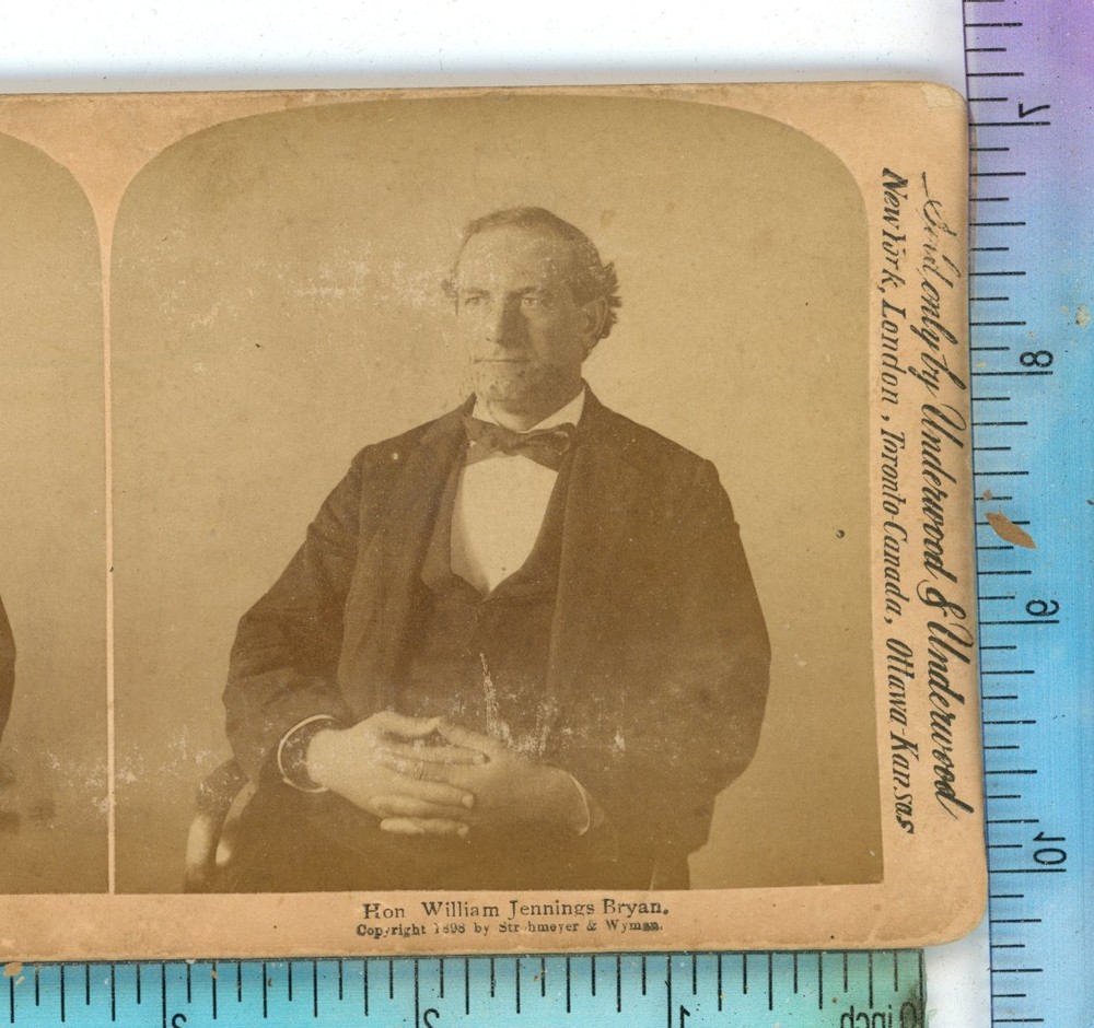 Hon William Jennings Bryan Famous Underwood Stereoview