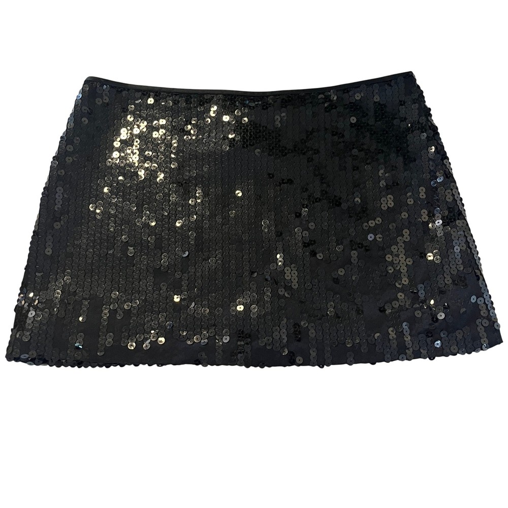Black Sequin Mini Skirt for Party Cocktail Night Out Sparkly Glam